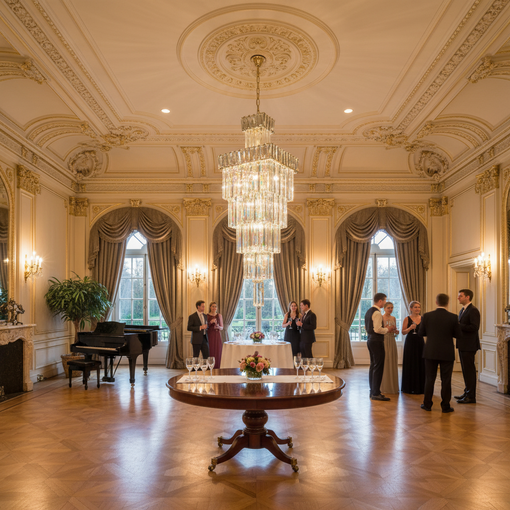 Luster Gaze Grand Vertical K9 Crystal Staircase Chandelier - American ballroom or formal entertaining space