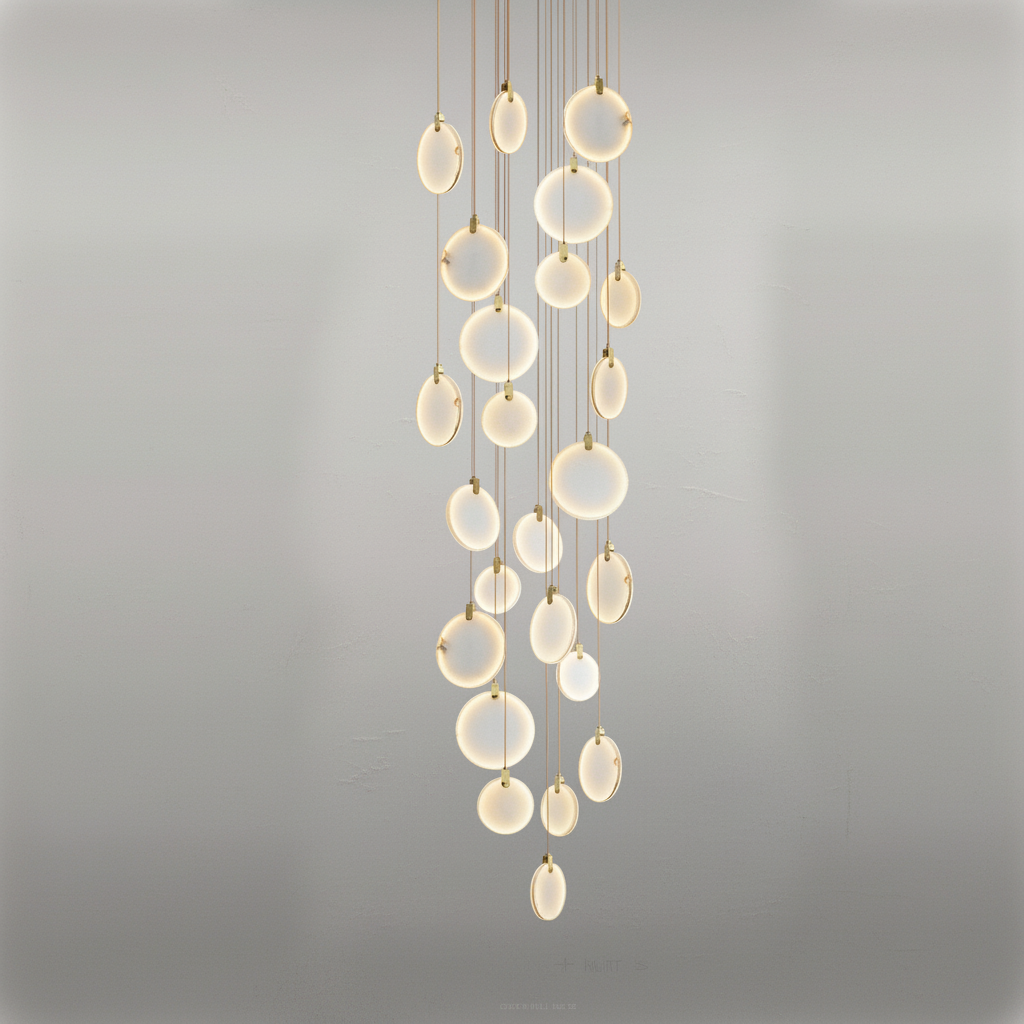 Luster Gaze Veridian Cuboid Alabaster Chandelier - Background Shot