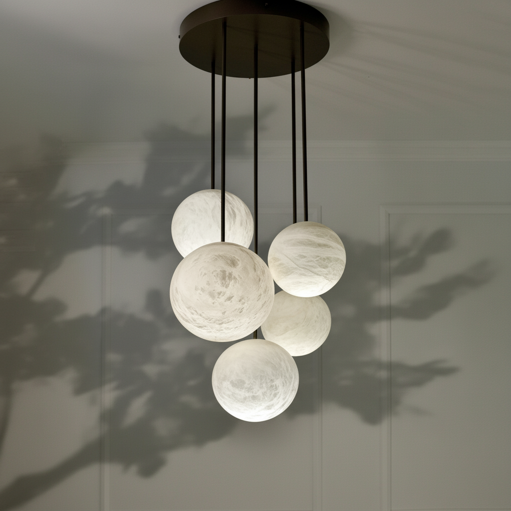 Luster Gaze Celestial Alabaster Sphere Multi-Pendant Chandelier - Background Shot