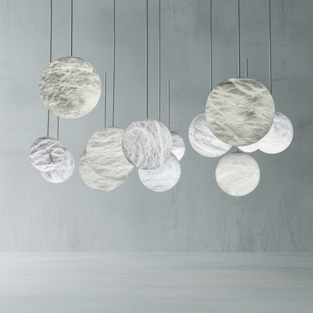 Luster Gaze Celestial Alabaster Sphere Multi-Pendant Chandelier - Background Shot