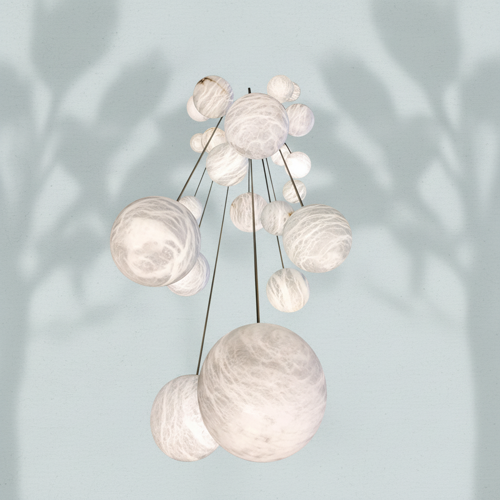 Luster Gaze Celestial Alabaster Sphere Multi-Pendant Chandelier - Background Shot