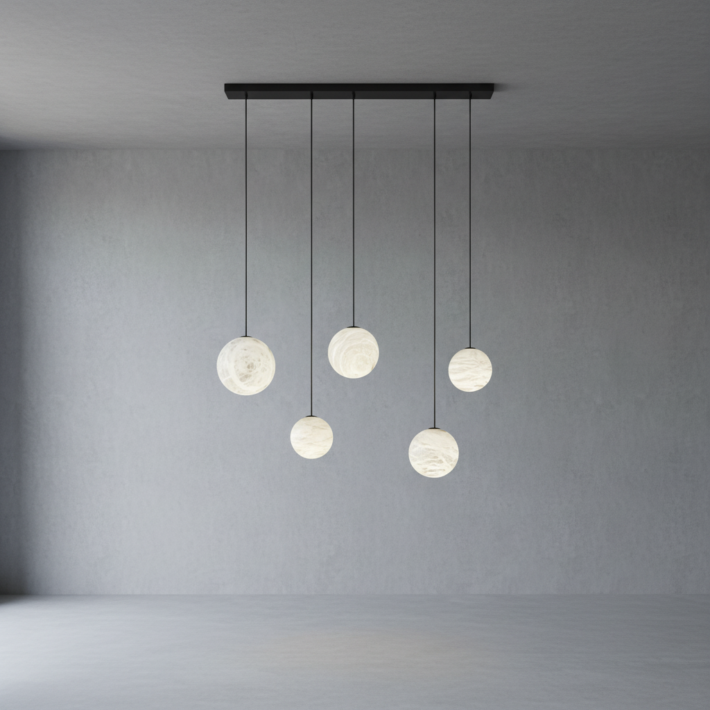 Luster Gaze Celestial Alabaster Sphere Multi-Pendant Chandelier - Background Shot