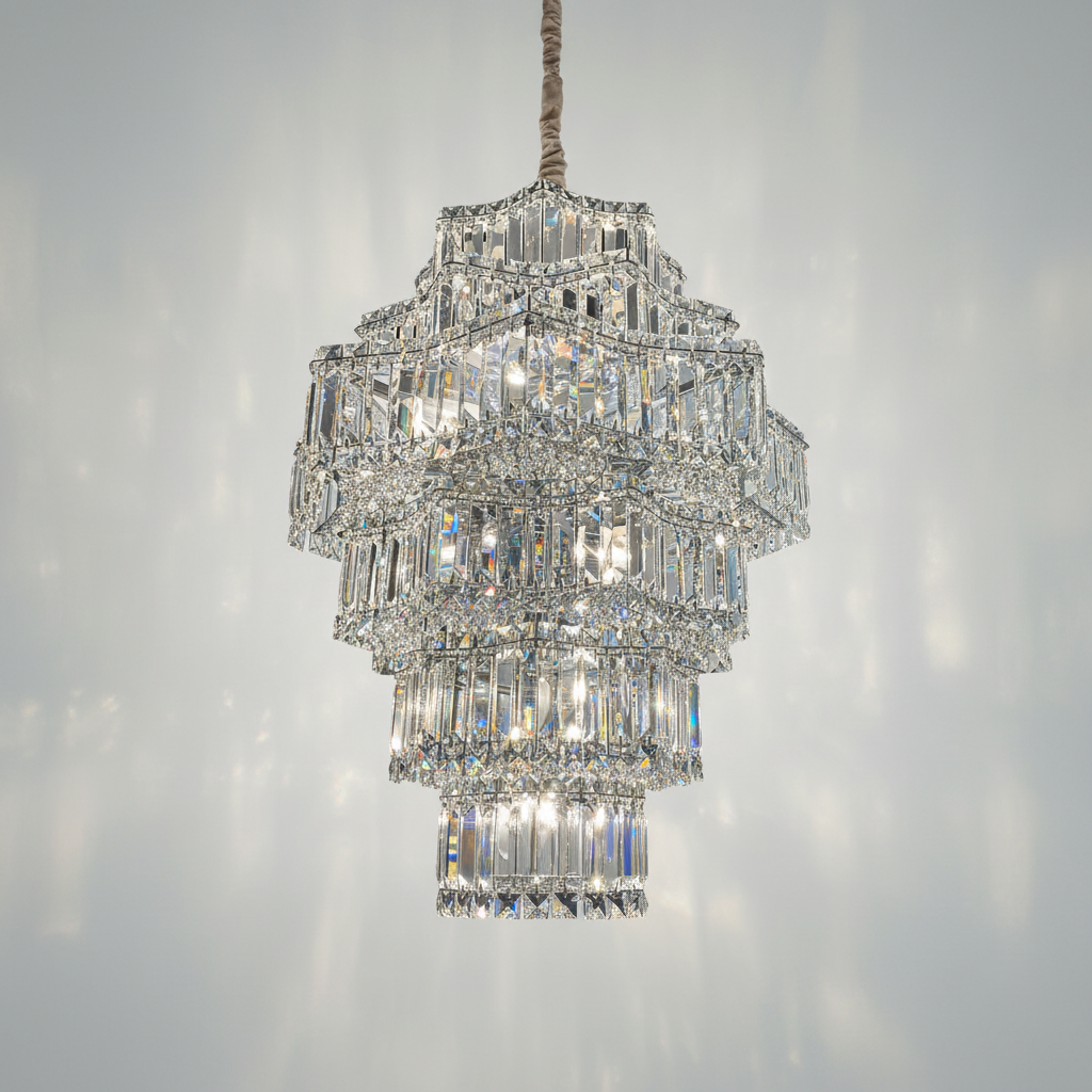 Luster Gaze Grand Plaza Multi-Tier Crystal Chandelier - Background Shot