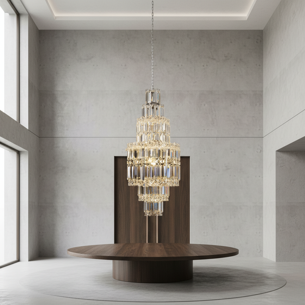 Luster Gaze Grand Plaza Multi-Tier Crystal Chandelier - Background Shot