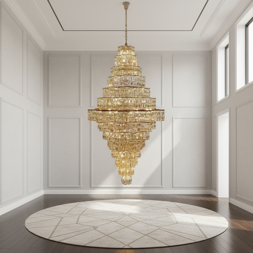 Luster Gaze Grand Plaza Multi-Tier Crystal Chandelier - Background Shot