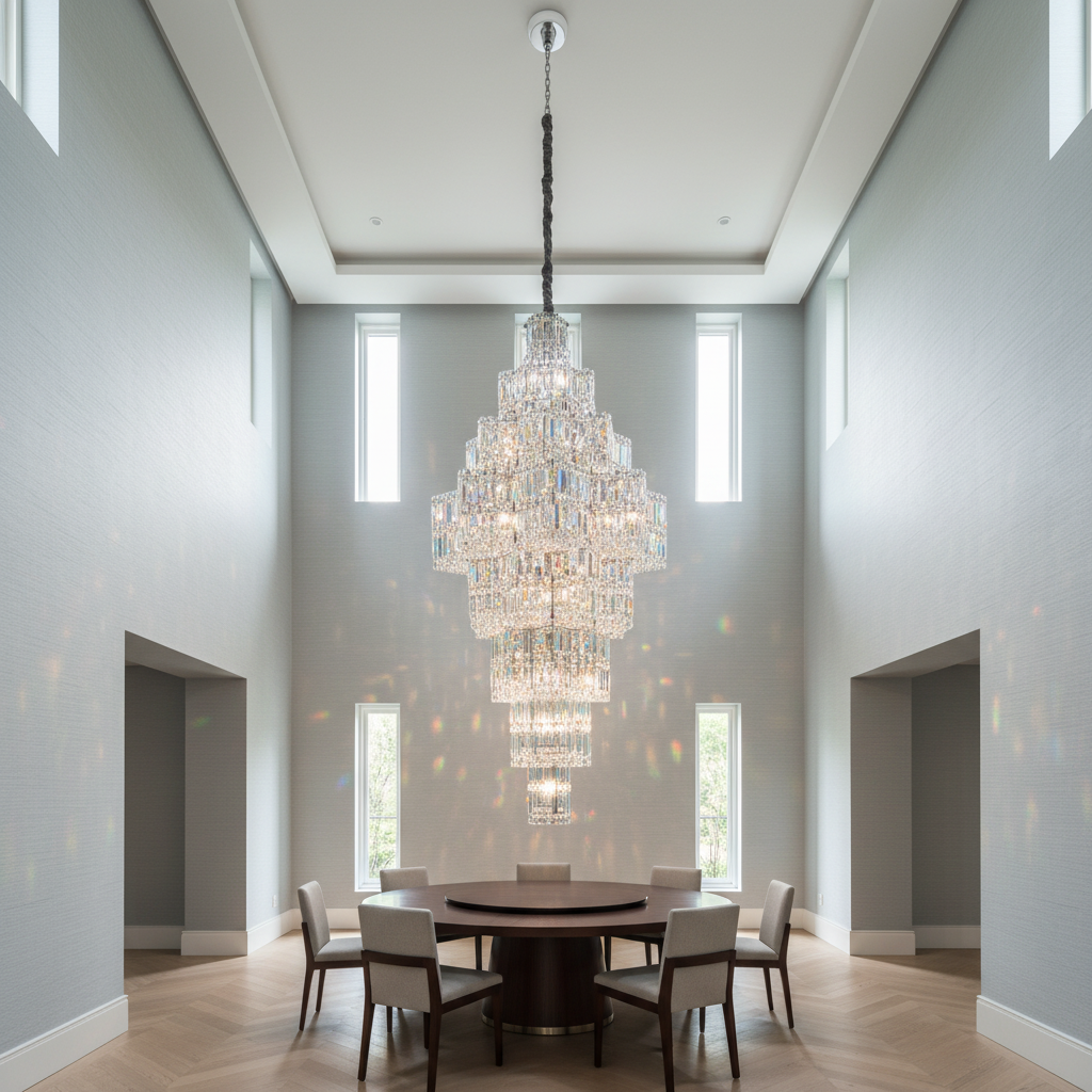 Luster Gaze Grand Plaza Multi-Tier Crystal Chandelier - Background Shot