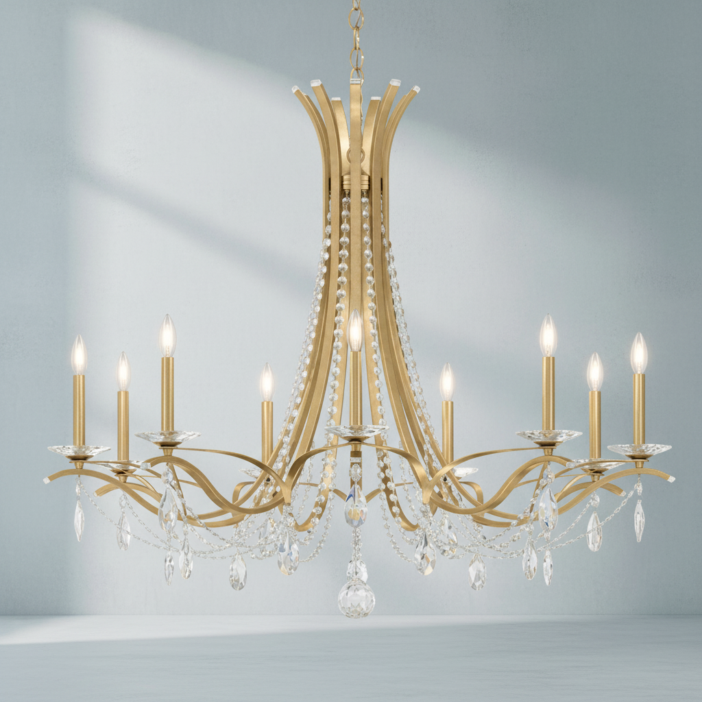 Luster Gaze Veridian Bloom Round Chandelier - Background Shot