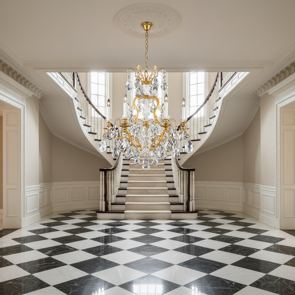 Luster Gaze Grandeur Frame Chandelier 23" - grand American estate foyer