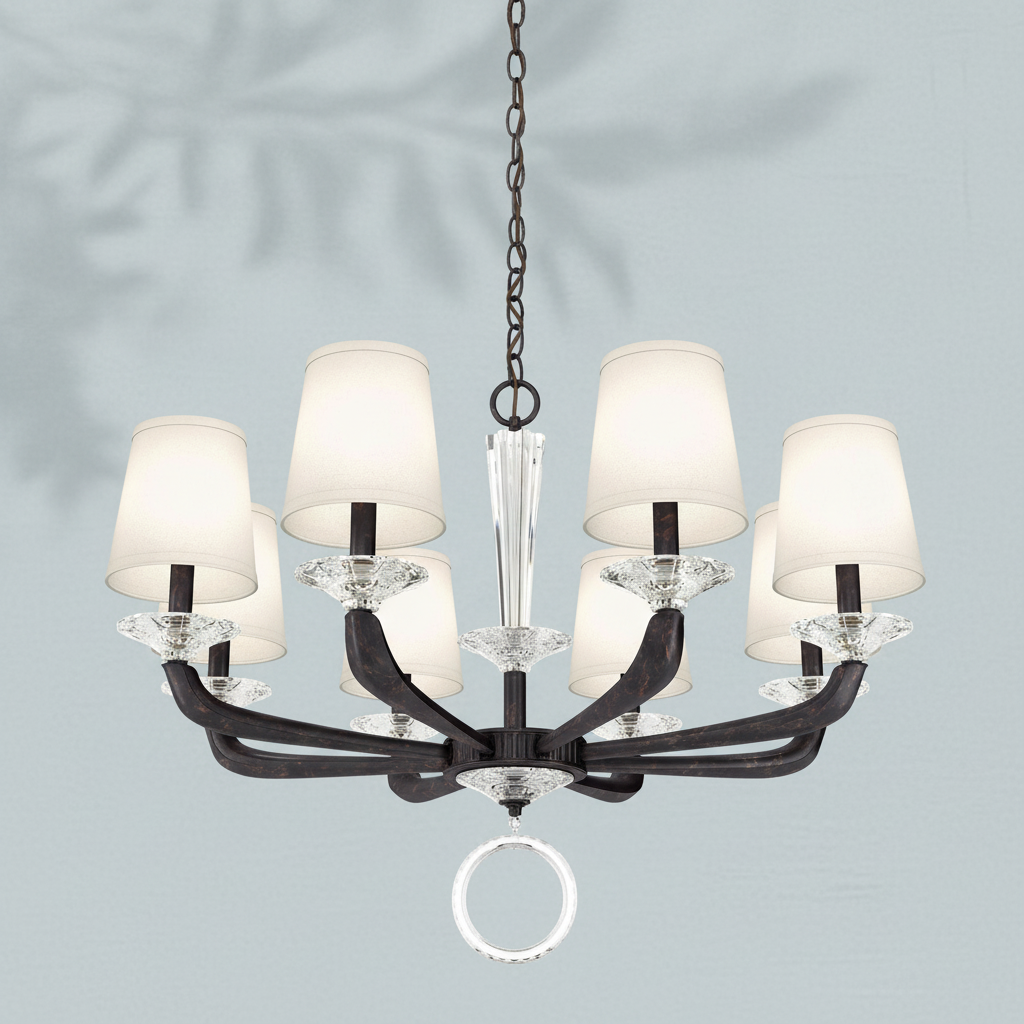 Luster Gaze Grand Lumina Cast Arm Chandelier - Background Shot