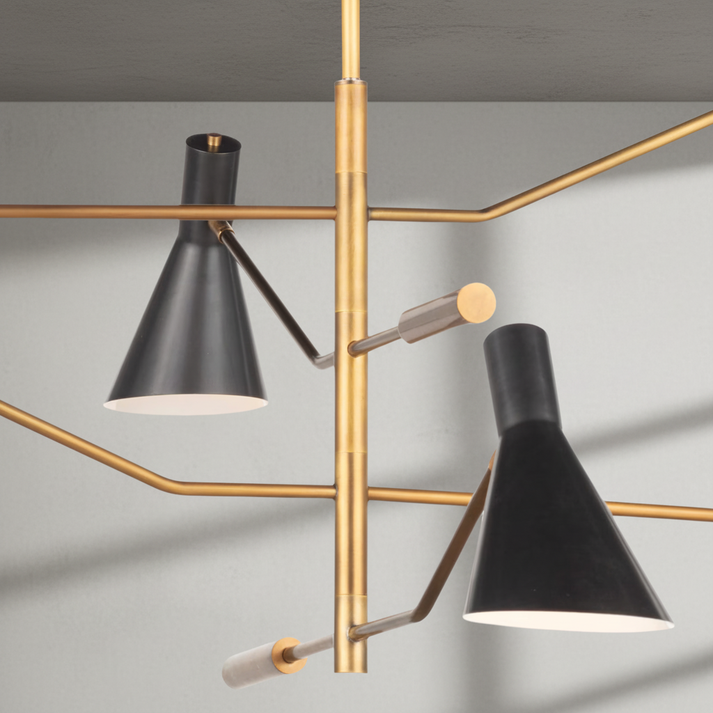 Luster Gaze Sculptural Beam Modern Chandelier - Background Shot