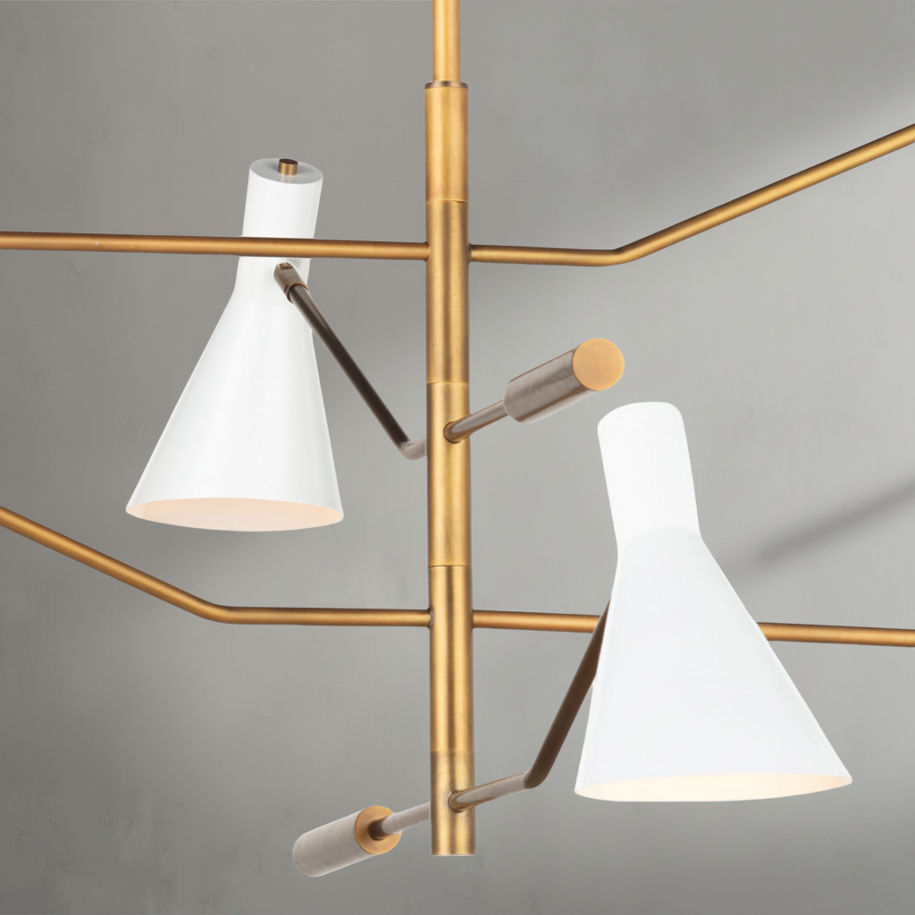 Luster Gaze Sculptural Beam Modern Chandelier - Background Shot