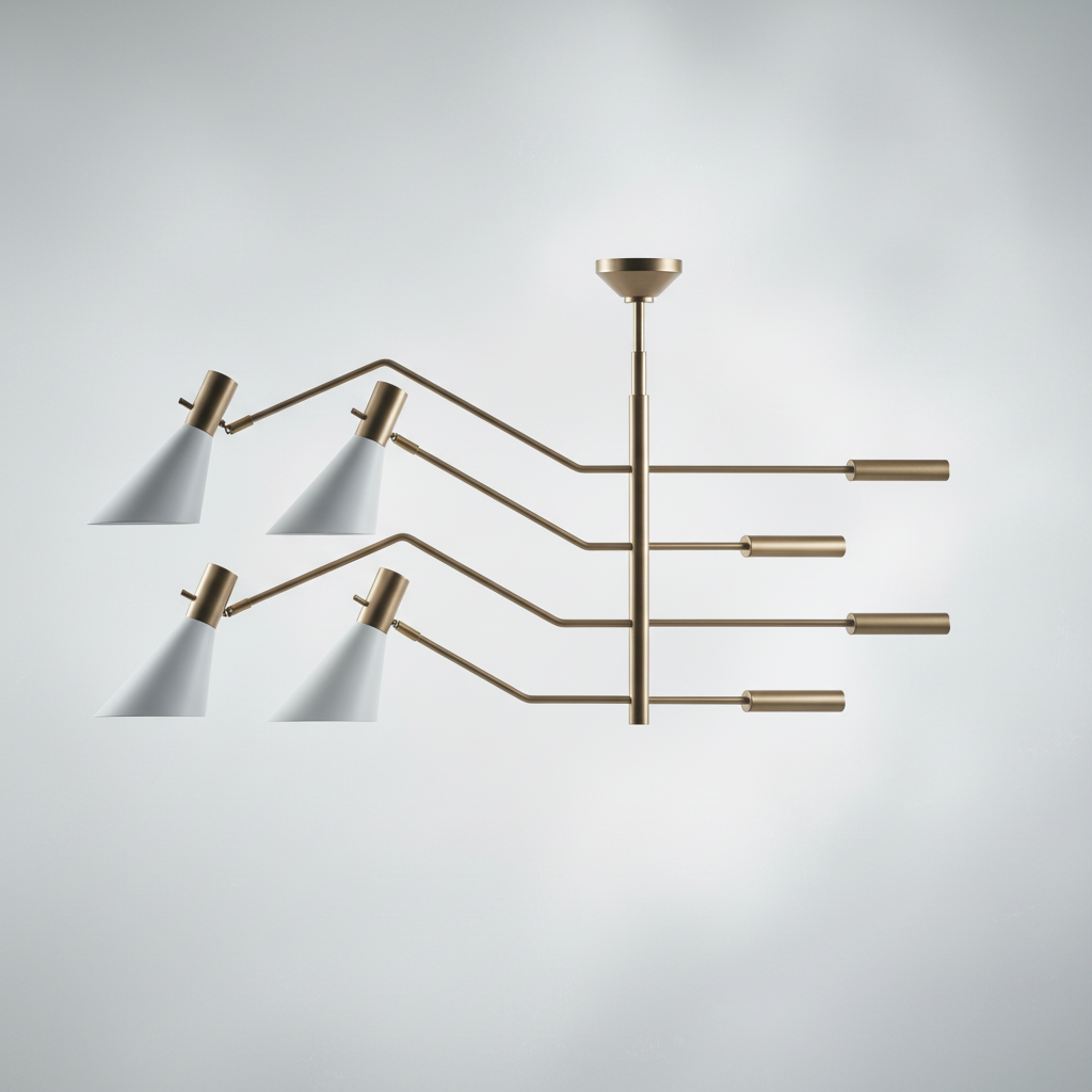 Luster Gaze Sculptural Beam Modern Chandelier - Background Shot