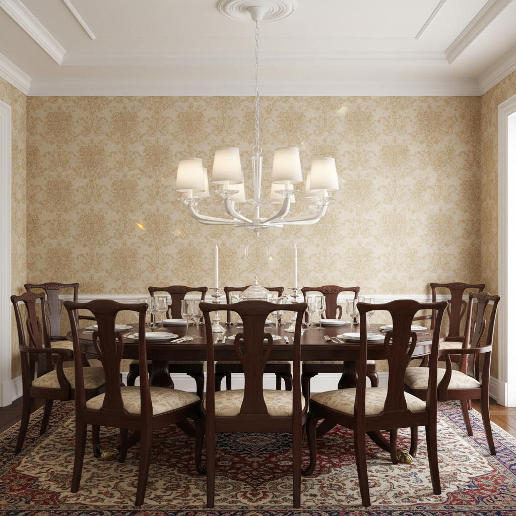 Luster Gaze Grand Lumina Cast Arm Chandelier - formal American dining room