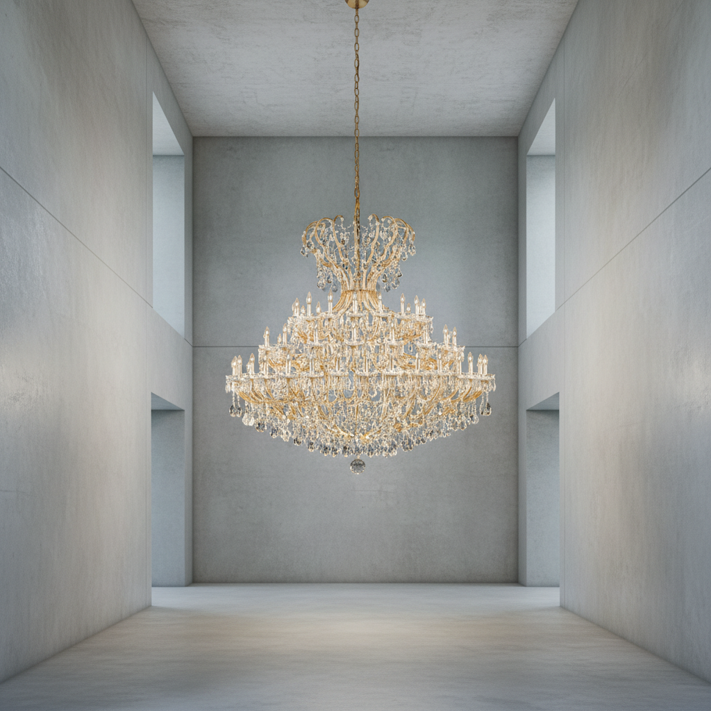Luster Gaze Grand Empire Crystal Candle Branch Chandelier - Background Shot