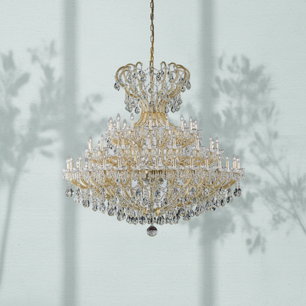 Luster Gaze Grand Empire Crystal Candle Branch Chandelier - Background Shot