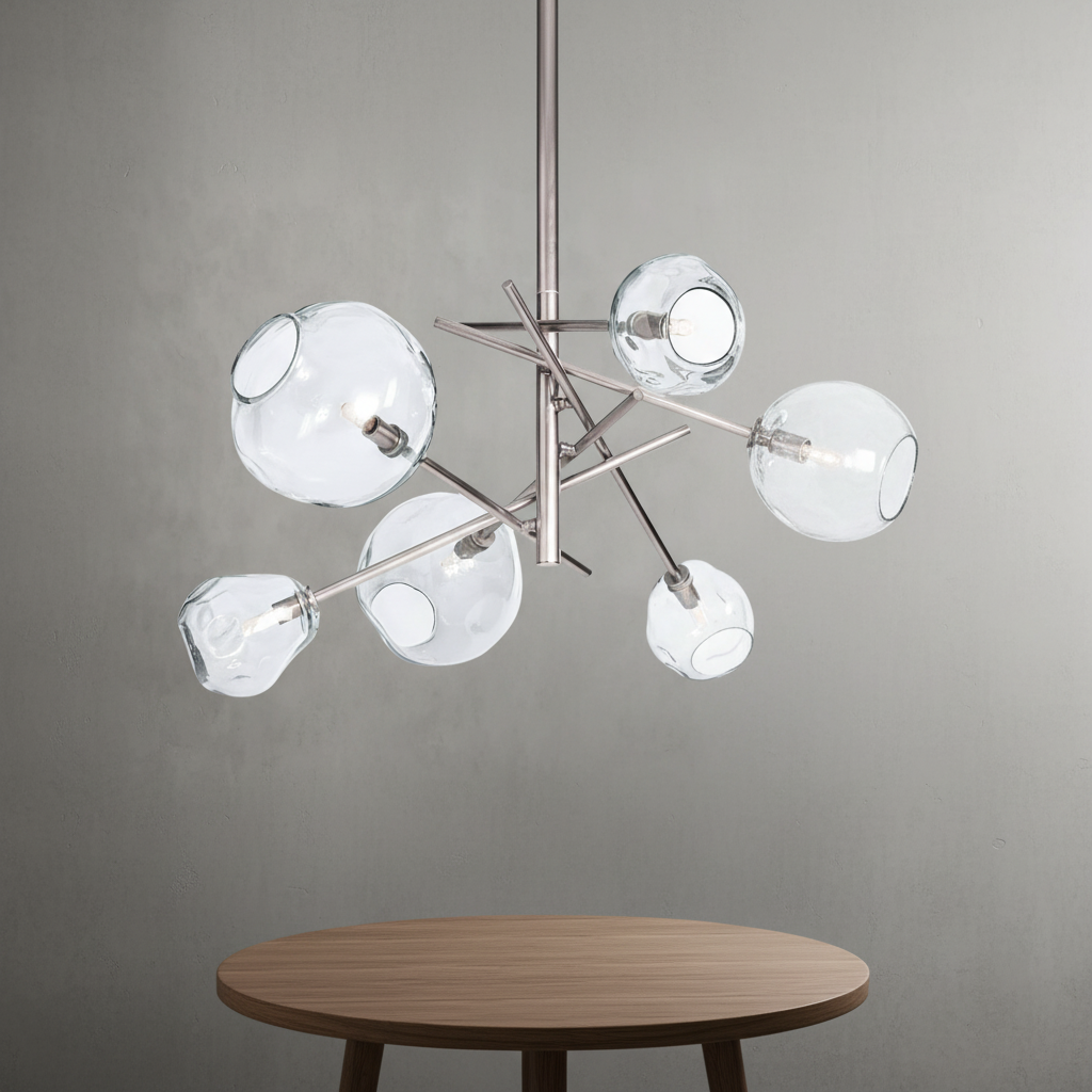 Luster Gaze Molten Glass Sculptural Chandelier - Background Shot