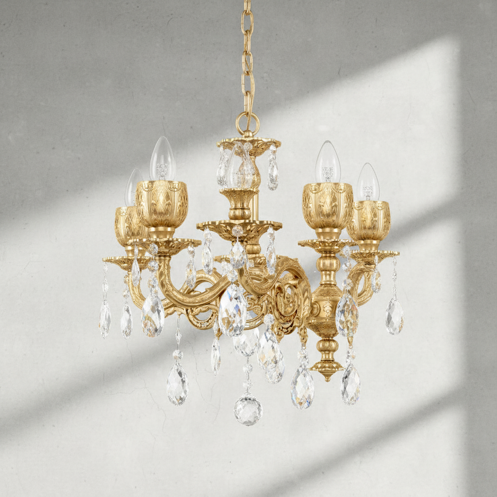 Luster Gaze Regal Grandeur 6-Light Chandelier 24" - Background Shot