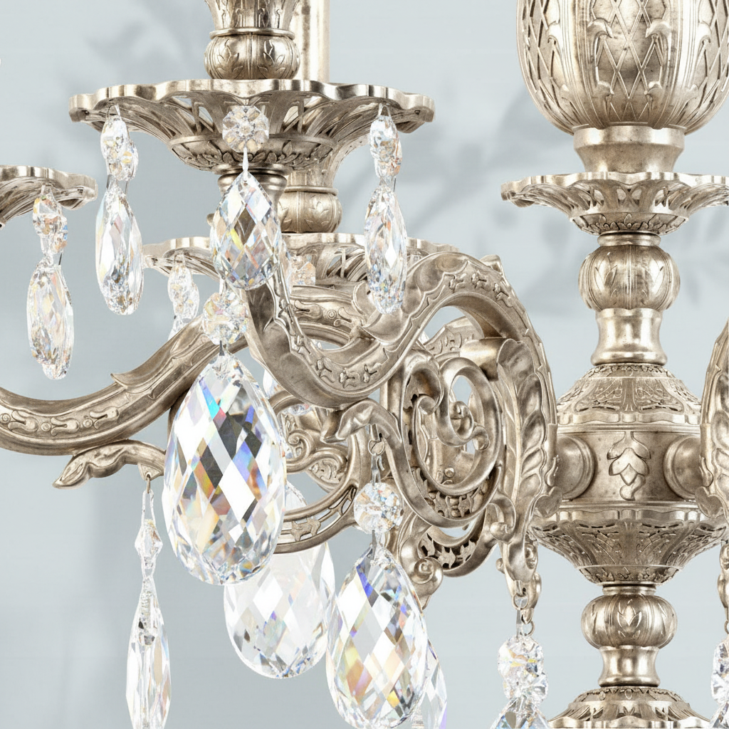 Luster Gaze Regal Grandeur 6-Light Chandelier 24" - Background Shot