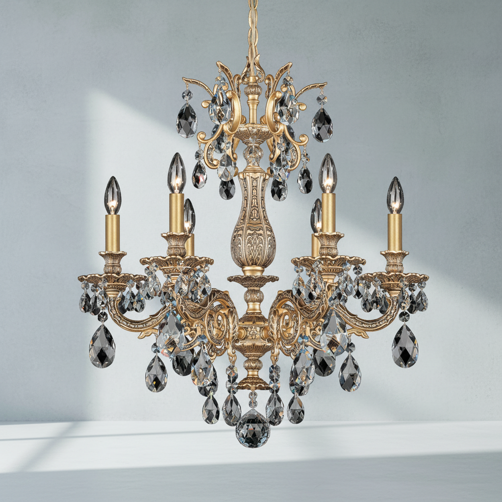 Luster Gaze Regal Grandeur 6-Light Chandelier 24" - Background Shot