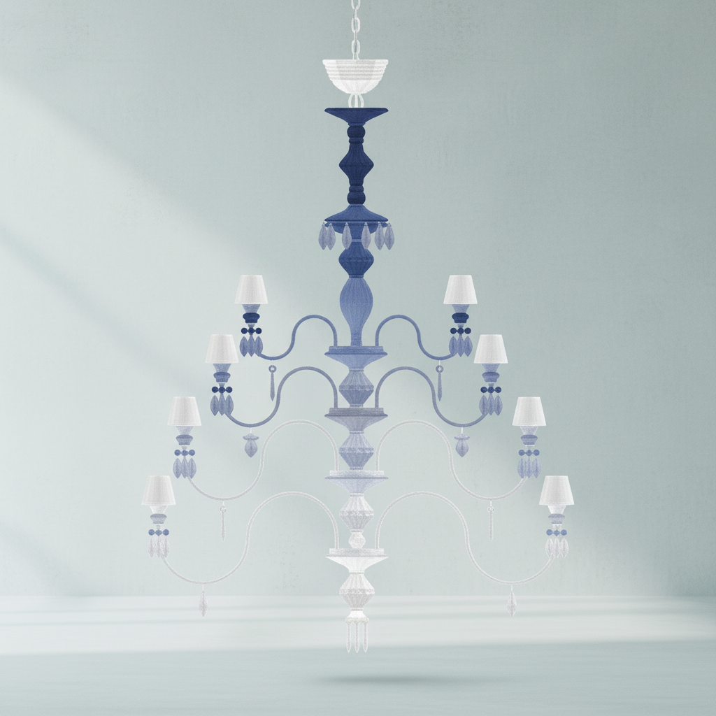 Luster Gaze Midnight Bloom Porcelain Chandelier - Background Shot