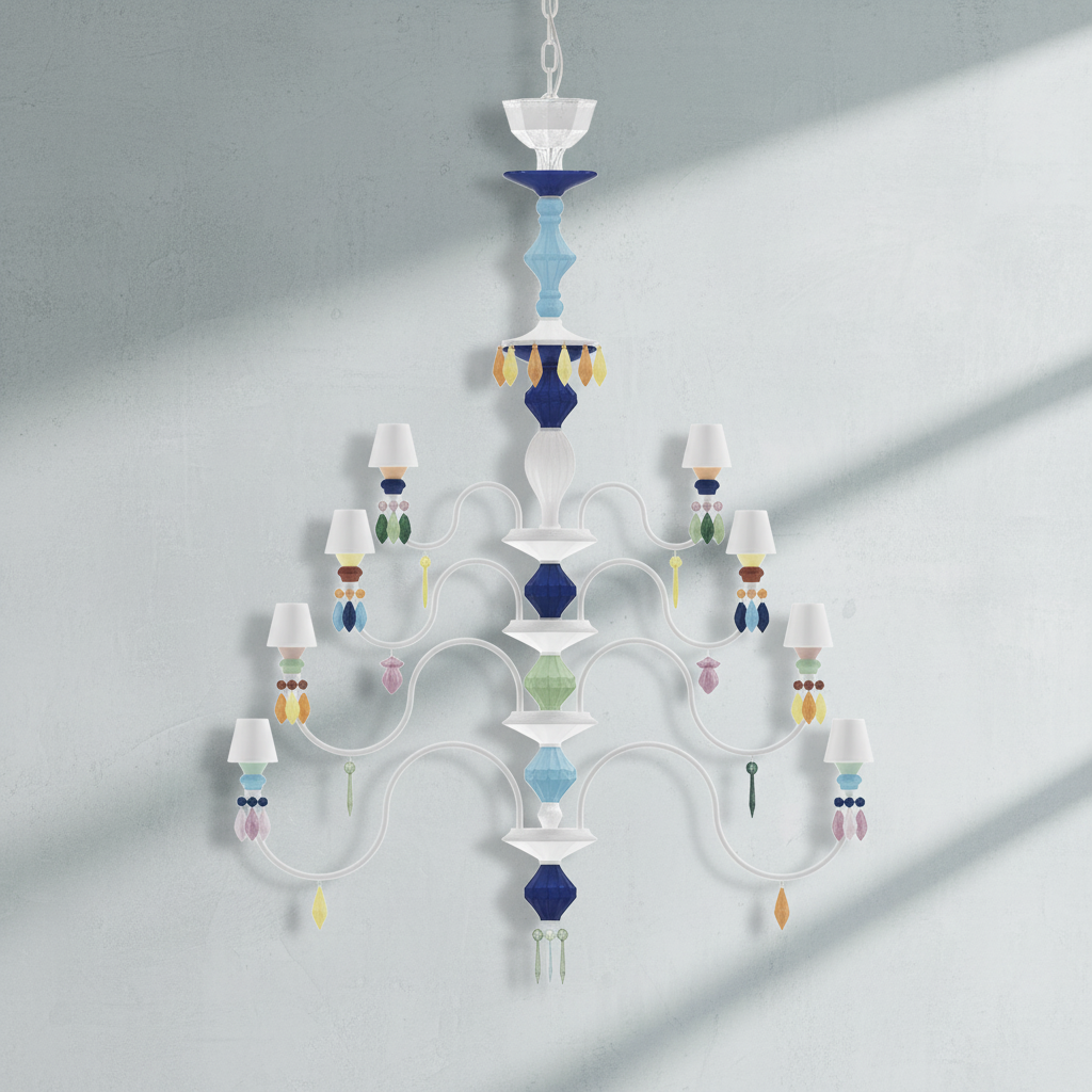 Luster Gaze Midnight Bloom Porcelain Chandelier - Background Shot