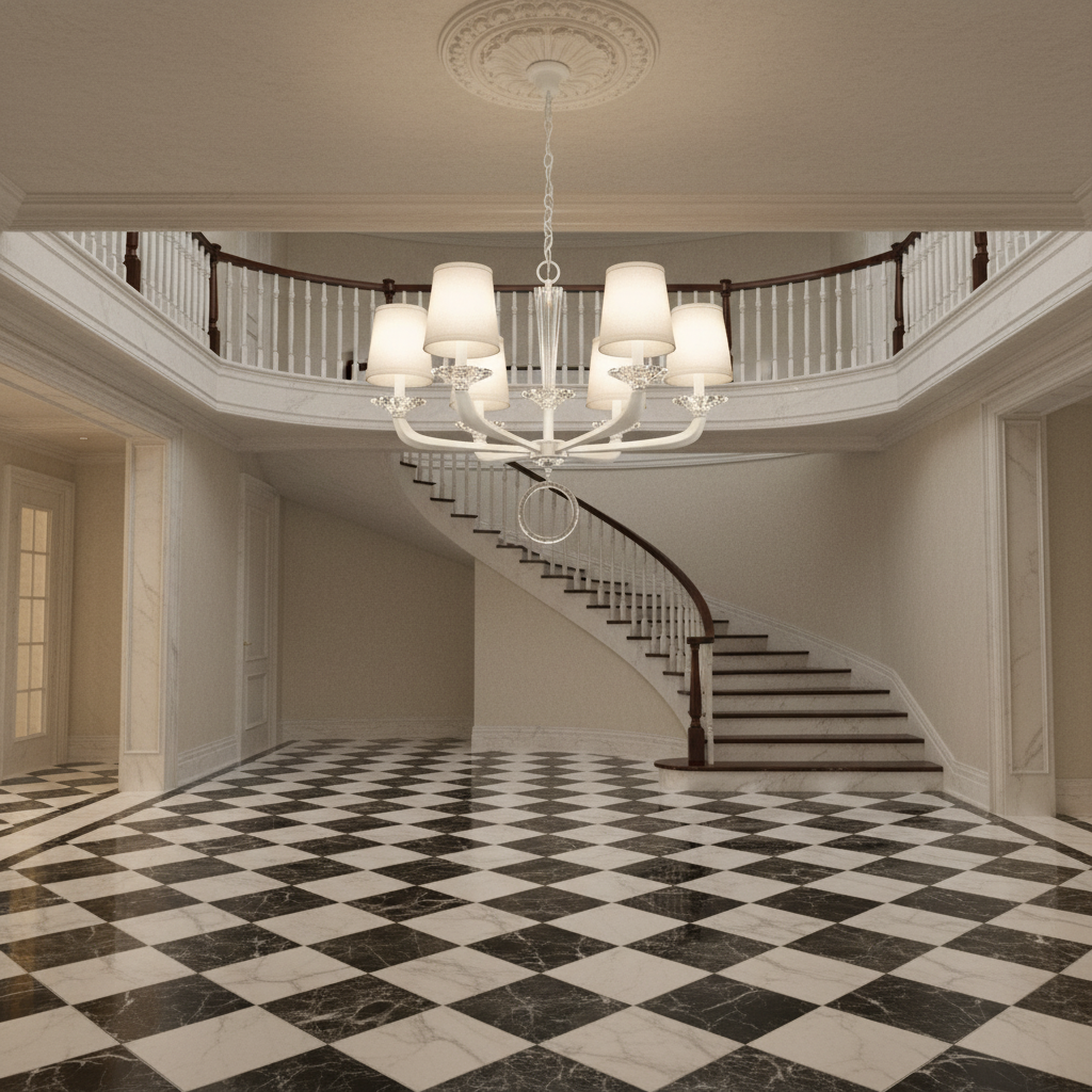 Luster Gaze Embrace Radiance 6-Light Chandelier - grand American estate foyer