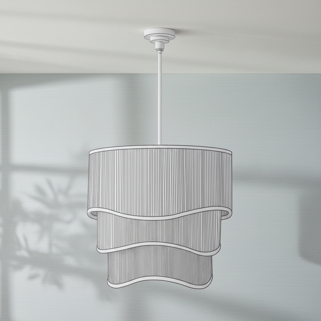 Luster Gaze Ebony Rattan Grand Tiered Chandelier - Background Shot