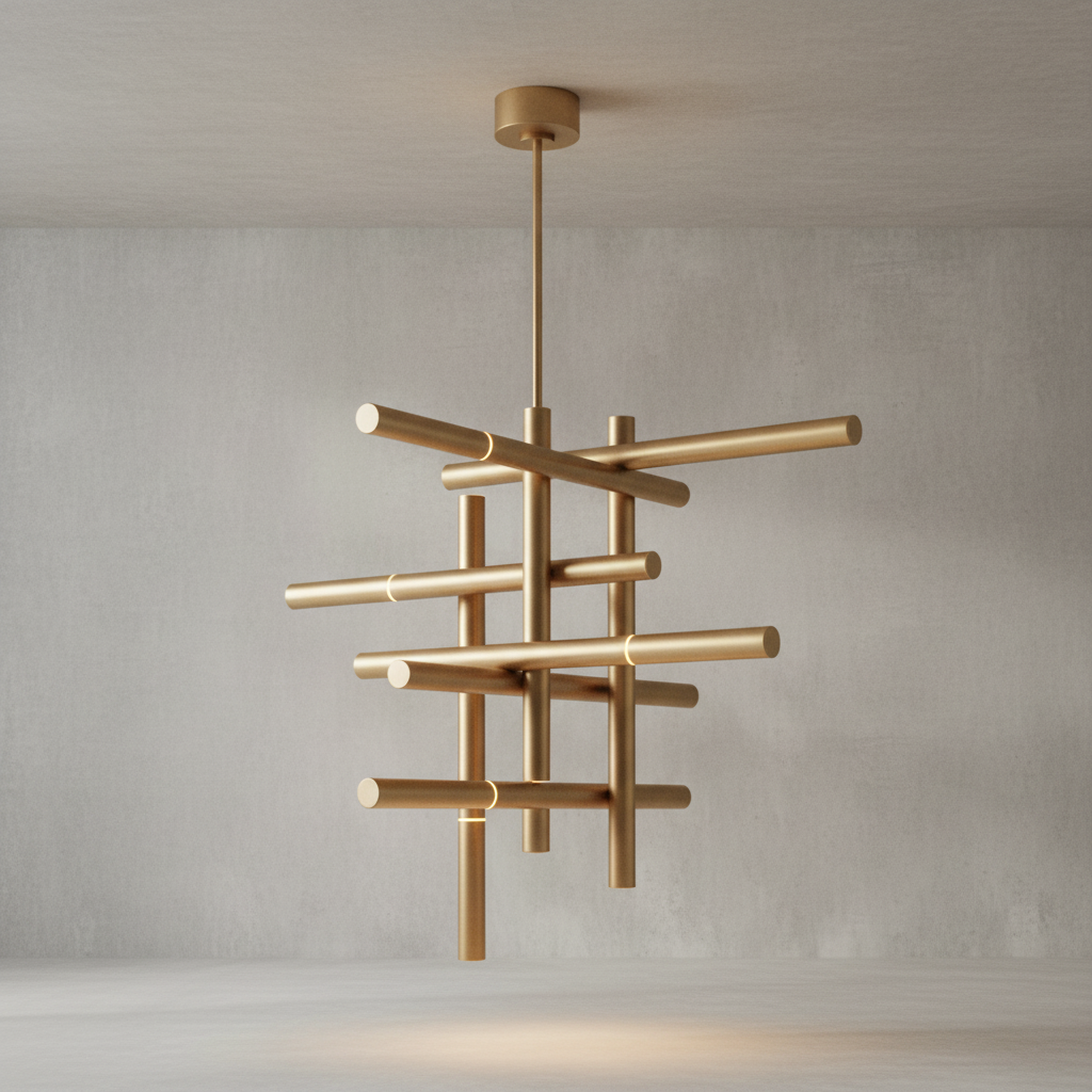 Luster Gaze Geometric Horizon Brass Chandelier - Background Shot