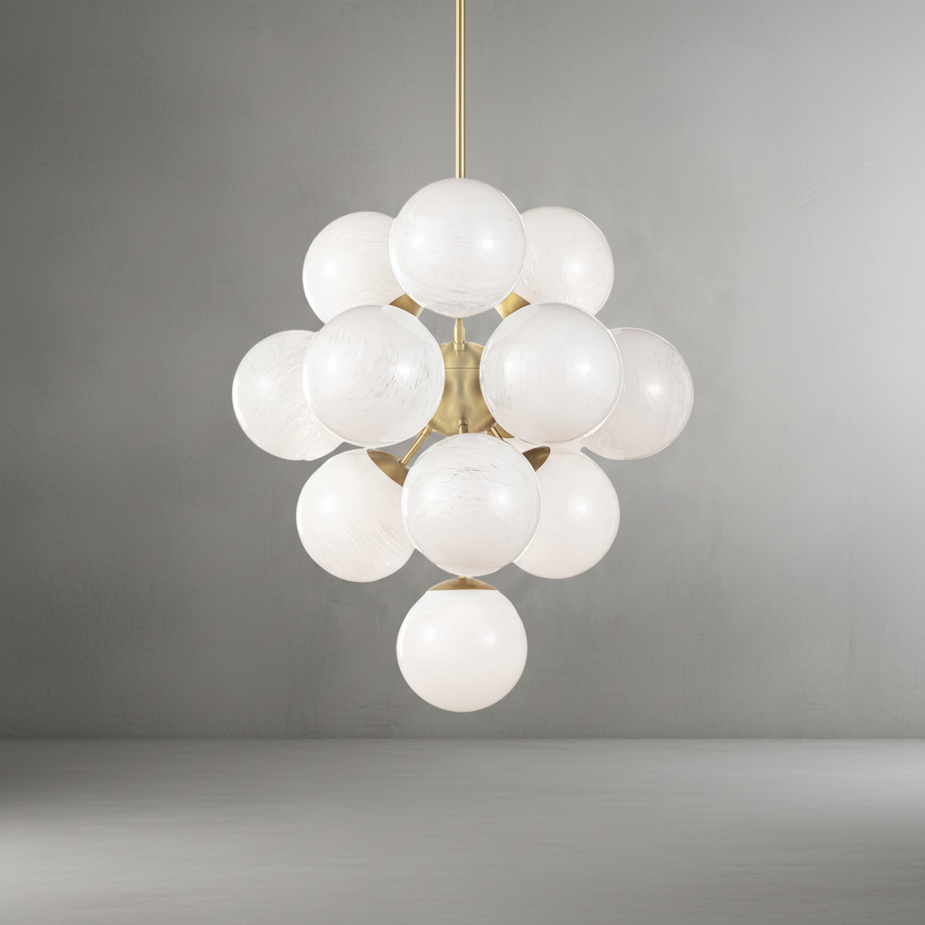 Luster Gaze Aura Swirl Glass Grand Chandelier - Background Shot