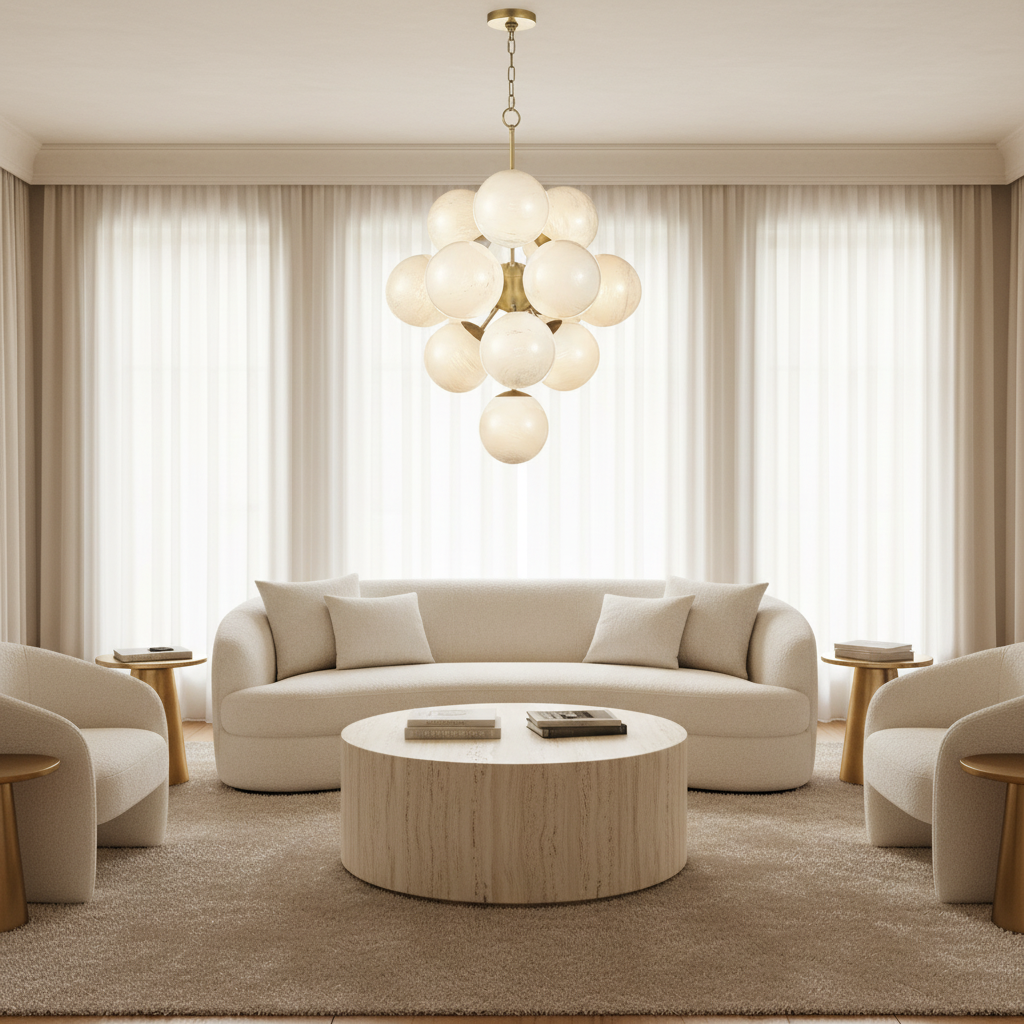 Luster Gaze Aura Swirl Glass Grand Chandelier - sophisticated American living room