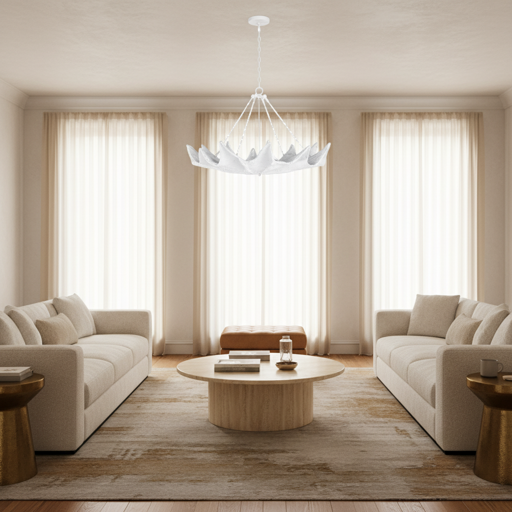 Luster Gaze Coastal Bloom Sculptural Chandelier - sophisticated American living room