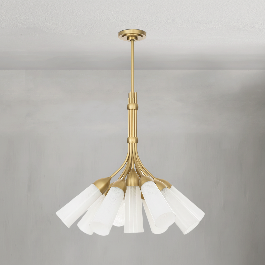 Luster Gaze Veridian Bloom 9-Light Chandelier - Background Shot