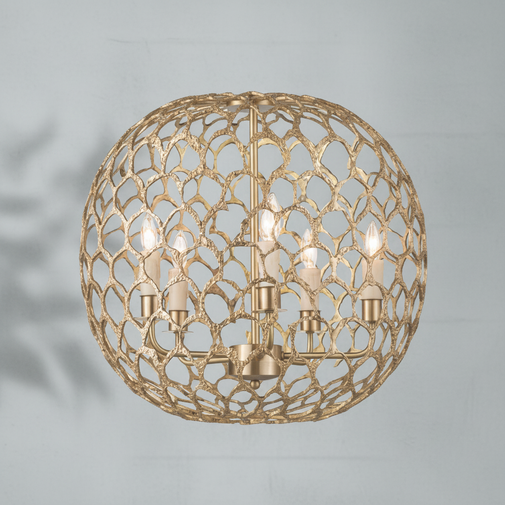 Luster Gaze Radiant Brass Ethereal Chandelier - Background Shot