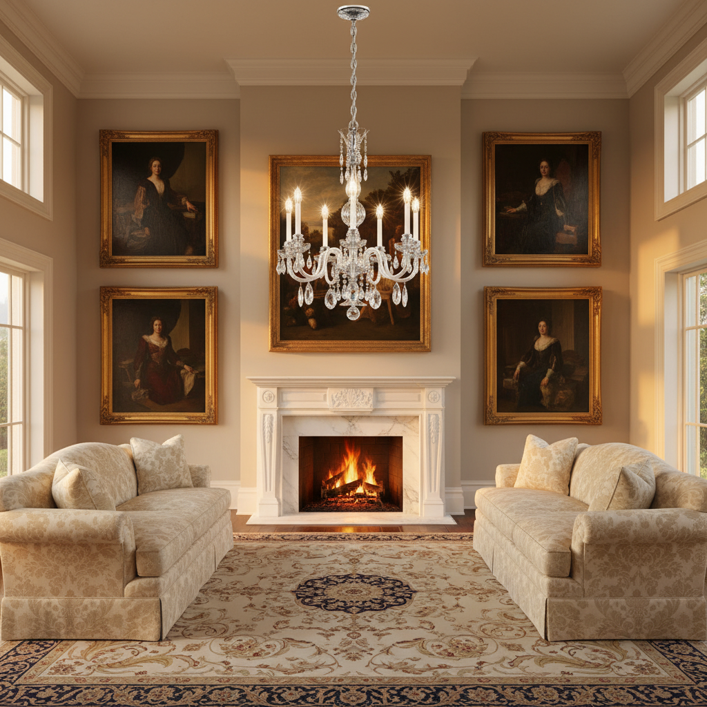Luster Gaze Hamilton Nouveau Chandelier 26" - Scene