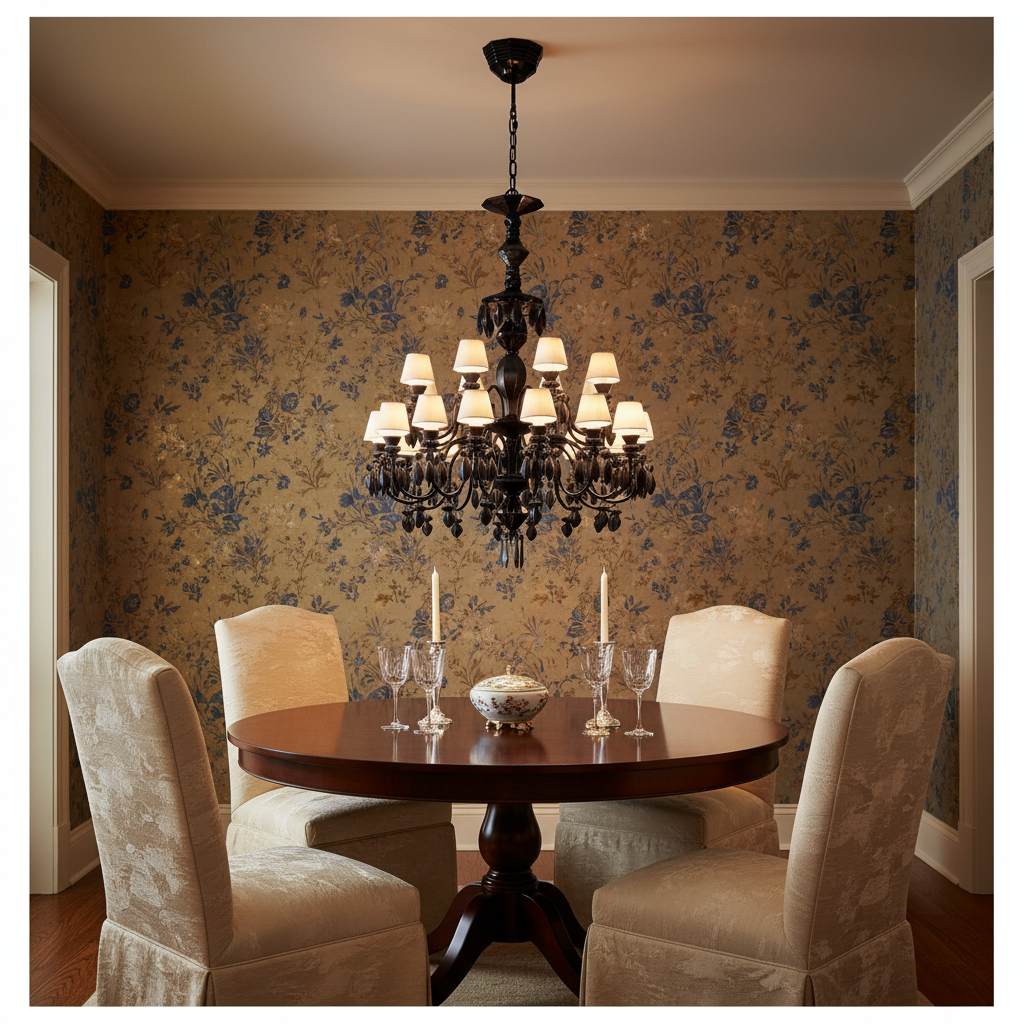 Luster Gaze Midnight Bloom 24-Light Chandelier - formal American dining room
