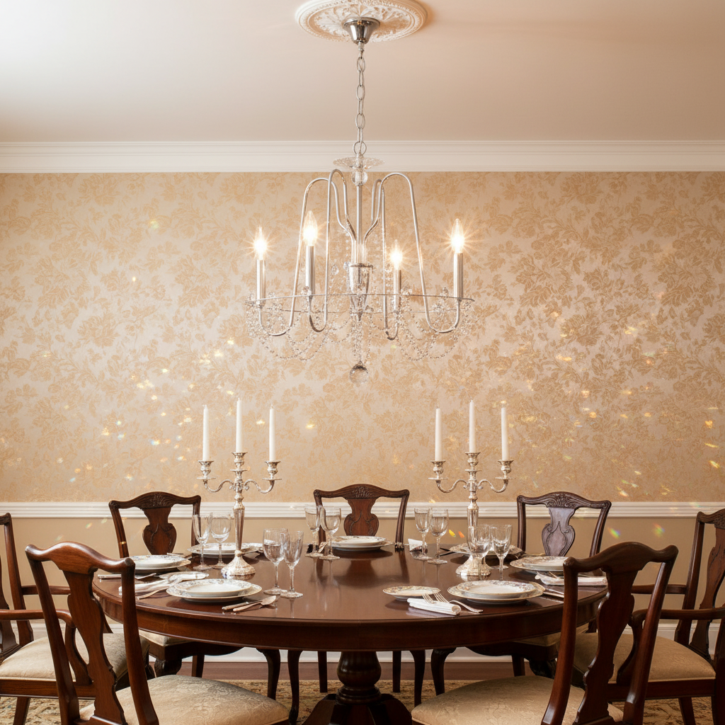 Luster Gaze Radiant Prism Crystal Chandelier - formal American dining room