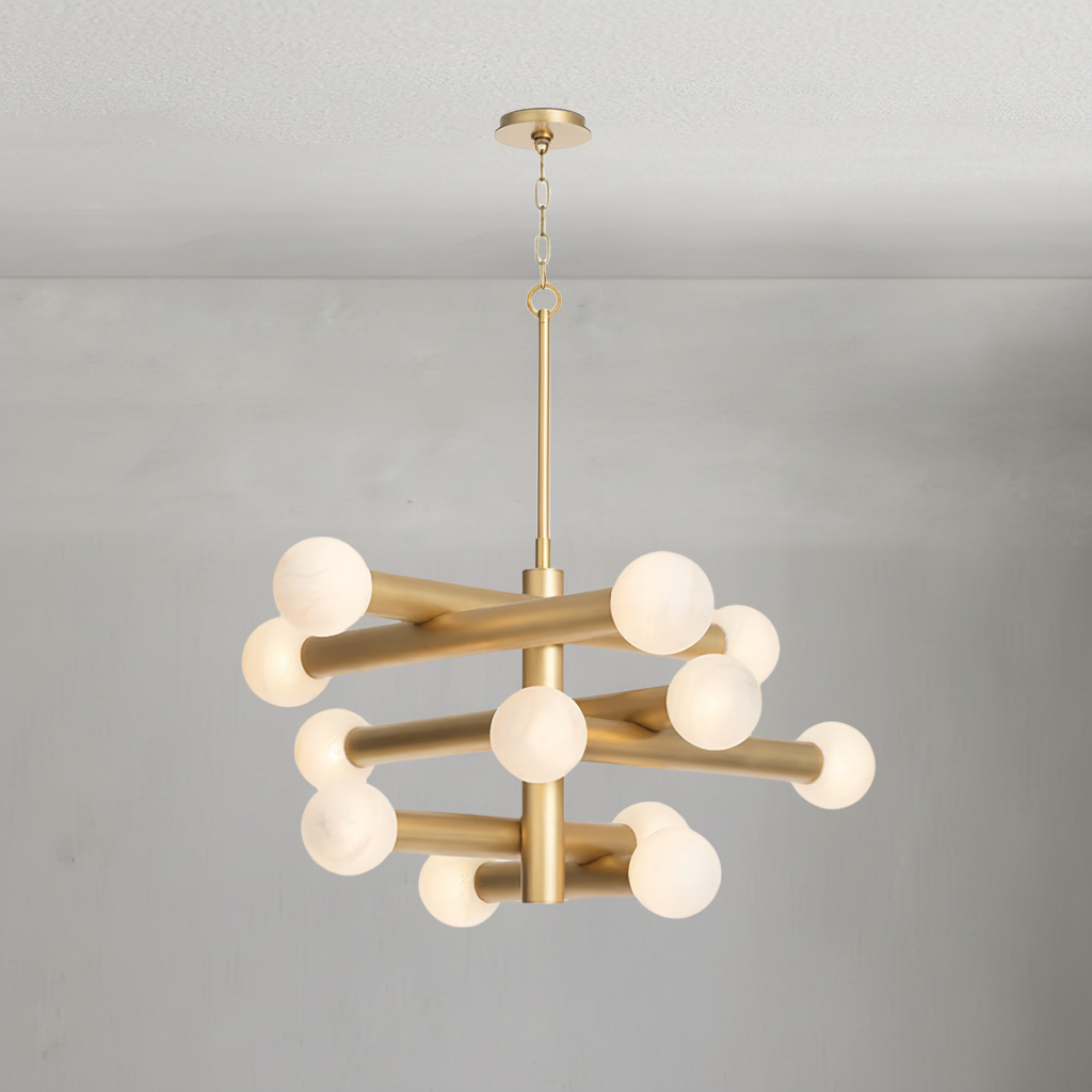 Luster Gaze Aura Grandeur Alabaster-Like Chandelier - Background Shot