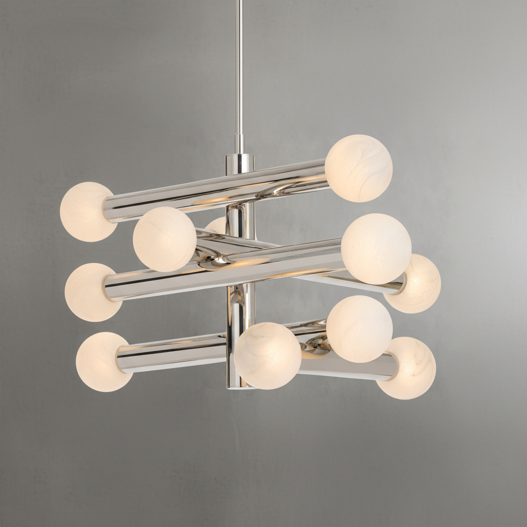 Luster Gaze Aura Grandeur Alabaster-Like Chandelier - Background Shot