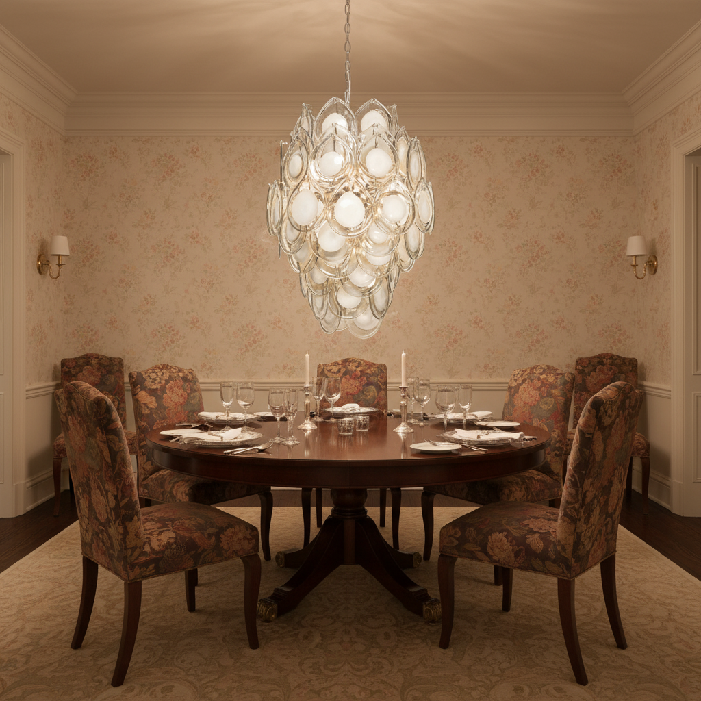 Luster Gaze Opulent Radiance 8-Light Chandelier - formal American dining room