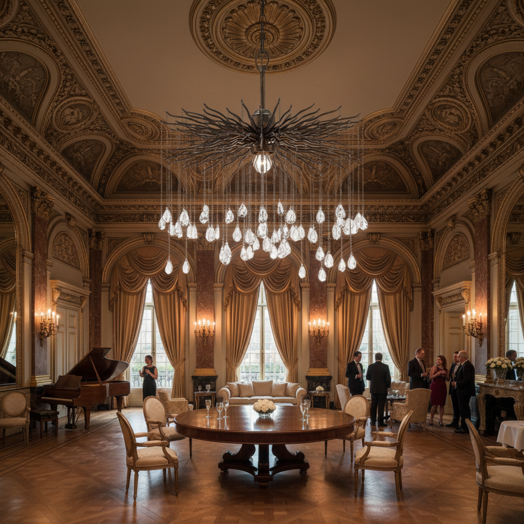 Luster Gaze Verdant Canopy Sculptural Chandelier - American ballroom or formal entertaining space