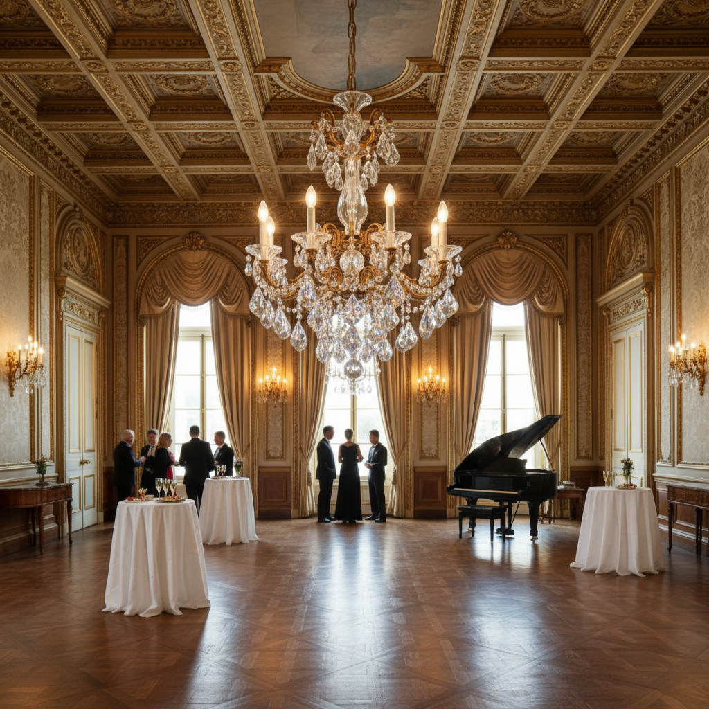 Luster Gaze Regal Bloom Grand Chandelier - American ballroom or formal entertaining space