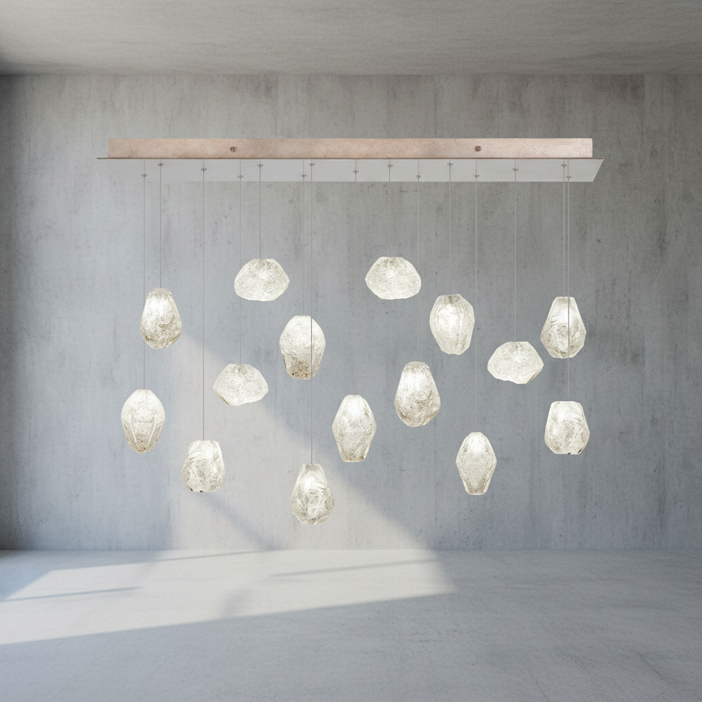 Luster Gaze Veridian Bloom Quartz Chandelier - Background Shot