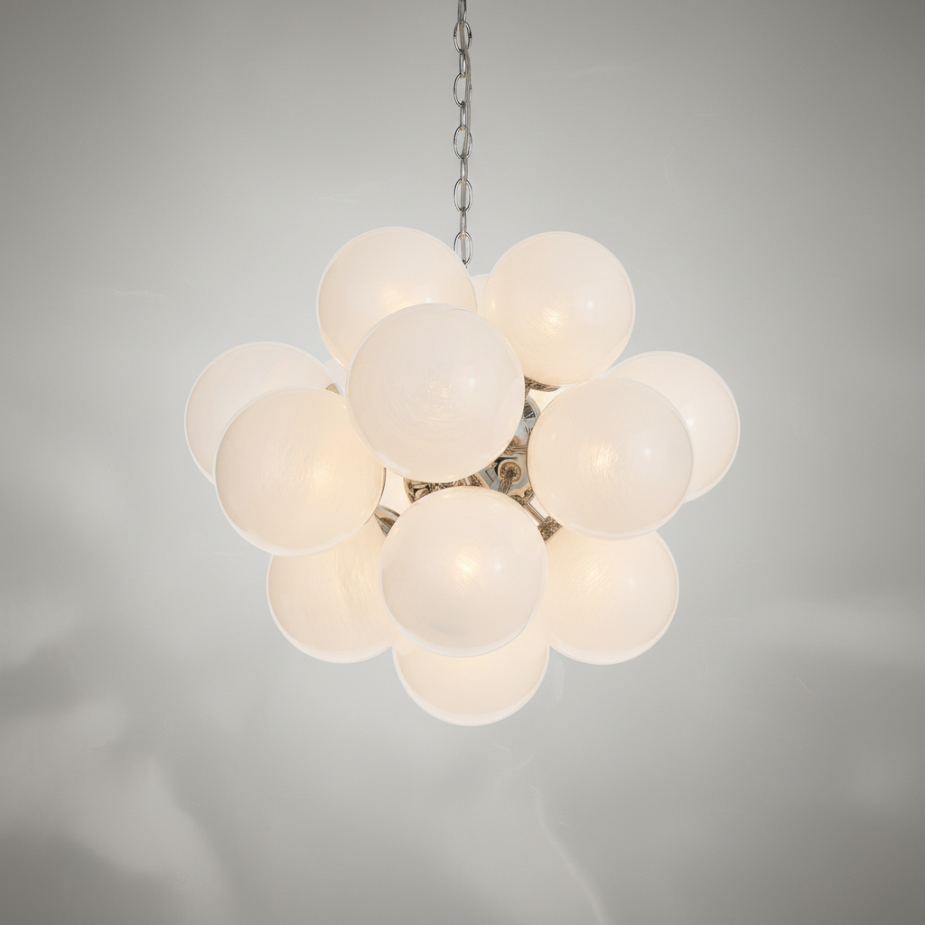 Luster Gaze Celestial Orb Nickel Chandelier - Background Shot