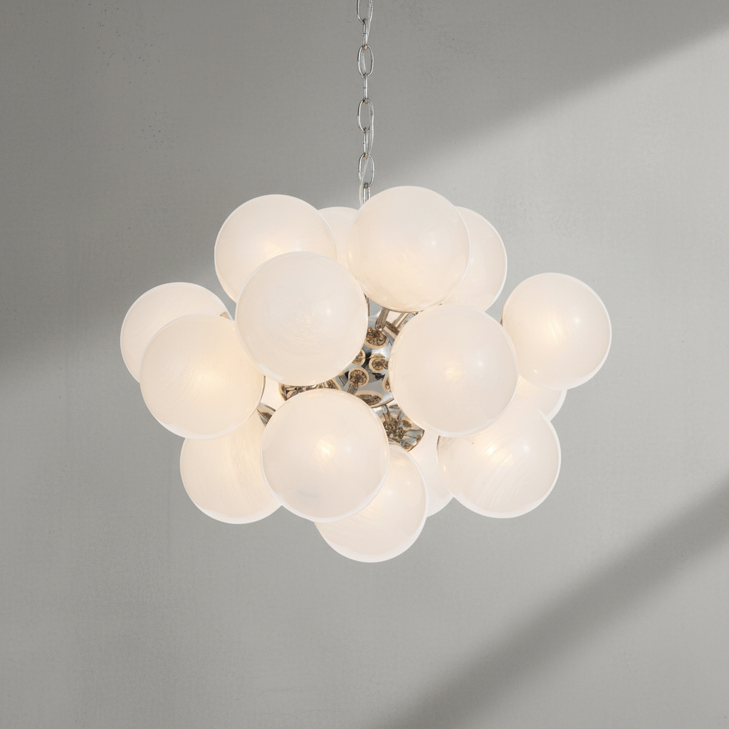 Luster Gaze Celestial Orb Nickel Chandelier - Background Shot
