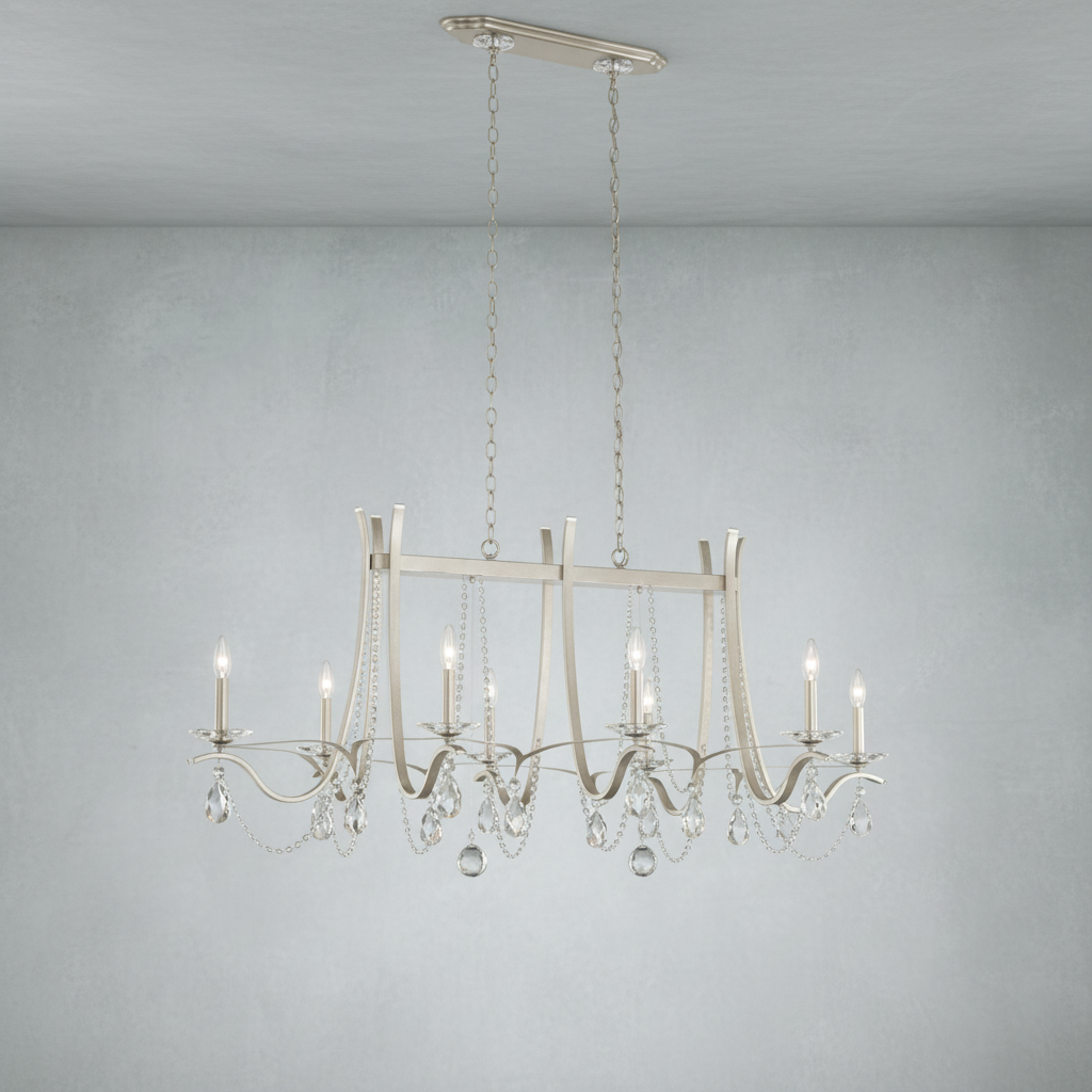 Luster Gaze Blossom Cascade Long Chandelier - Background Shot