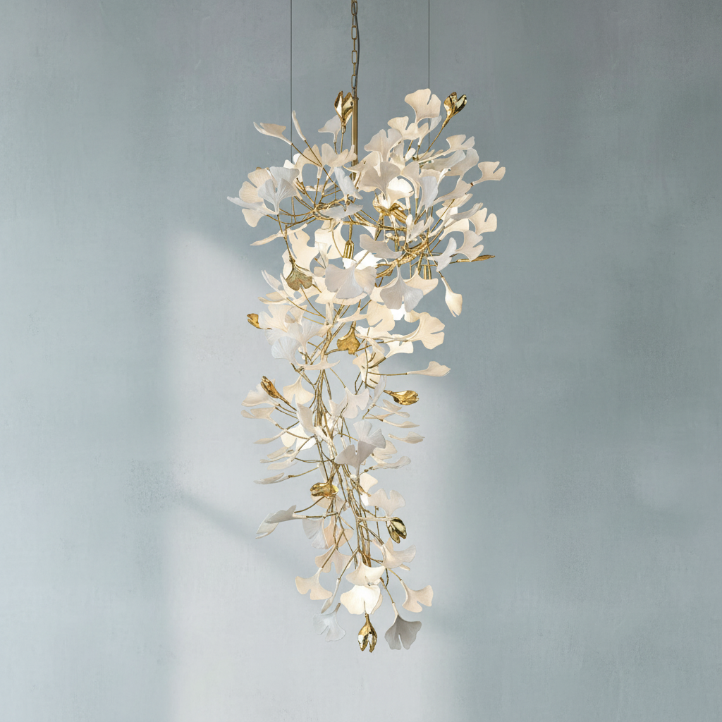 Luster Gaze Ginkgo Branch Linear Chandelier - Background Shot