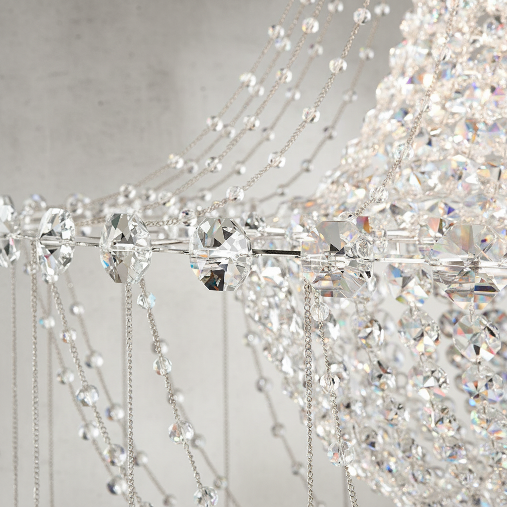 Luster Gaze Radiant Cascade Crystal Chandelier - Background Shot
