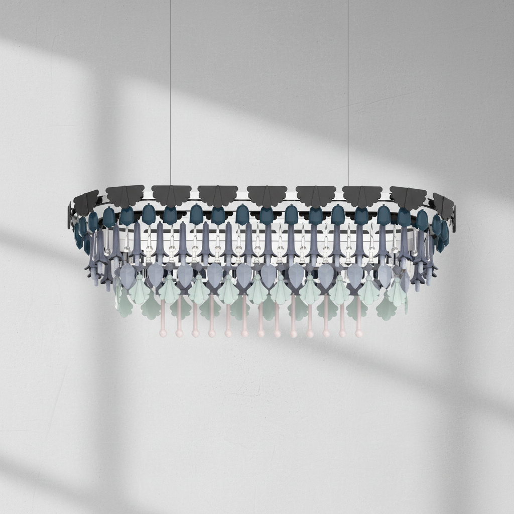 Luster Gaze Veridian Seasons Oval Chandelier - Background Shot