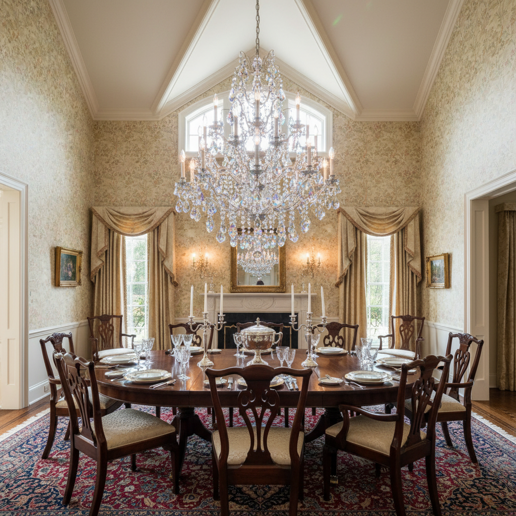 Luster Gaze Regal Grandeur Crystal Chandelier 40" - formal American dining room