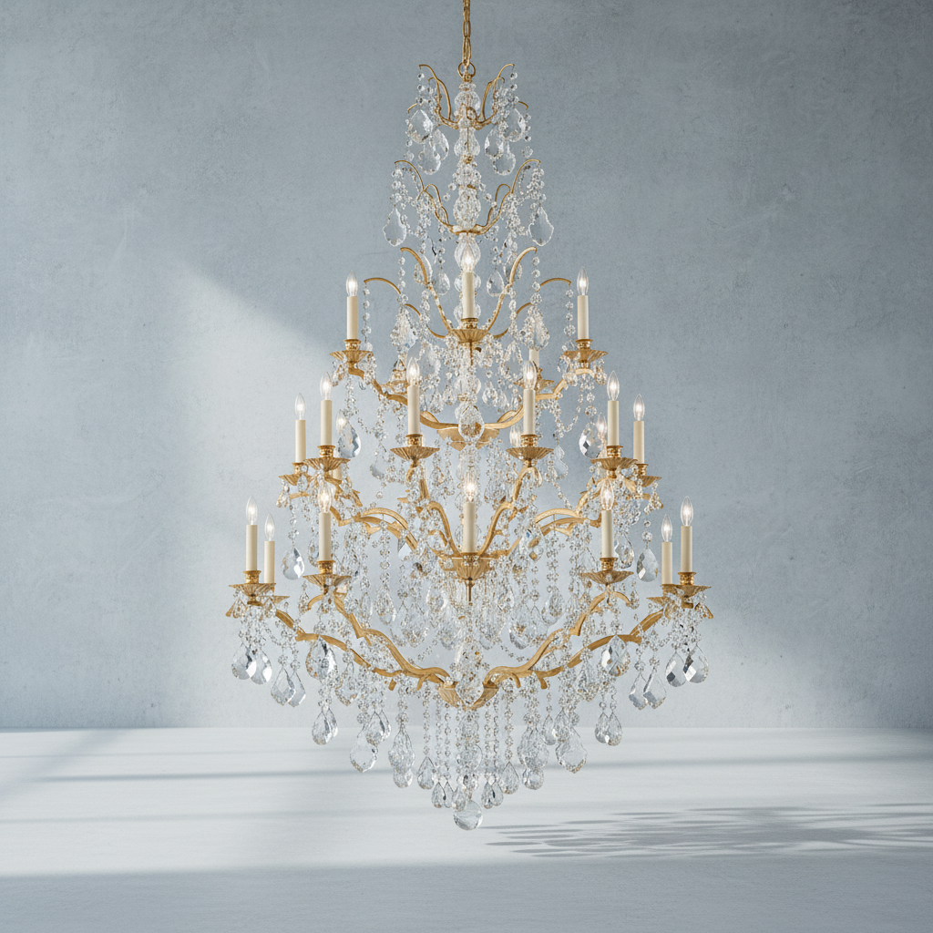 Luster Gaze Regal Grandeur Crystal Chandelier - Background Shot